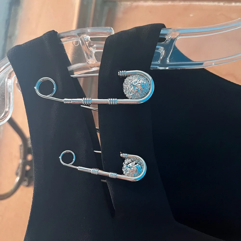 Versus Versace Black Midi Dress with Silver Accents - Picture 2 of 4